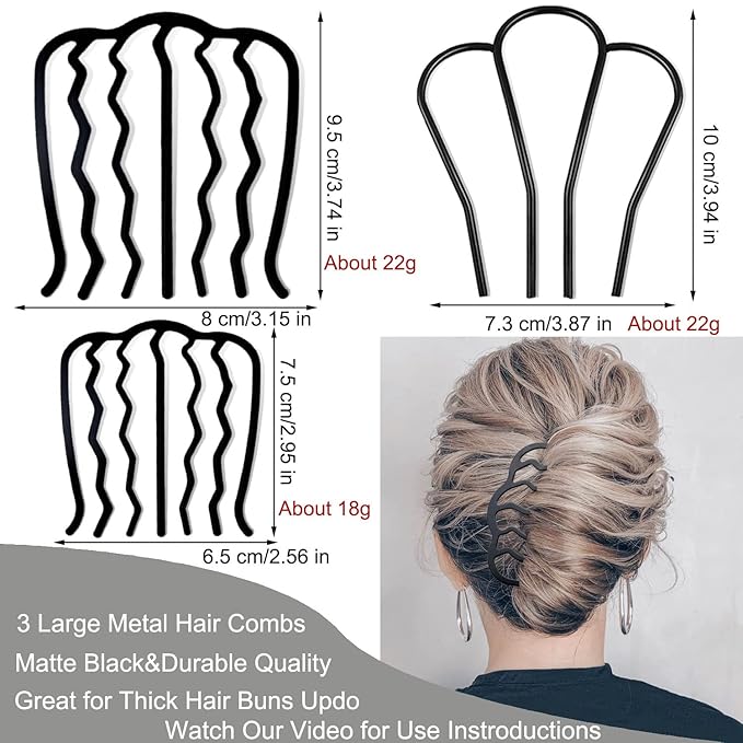 7 Elegant Metal Hair Combs for Prom Updos & Vintage Hairstyles