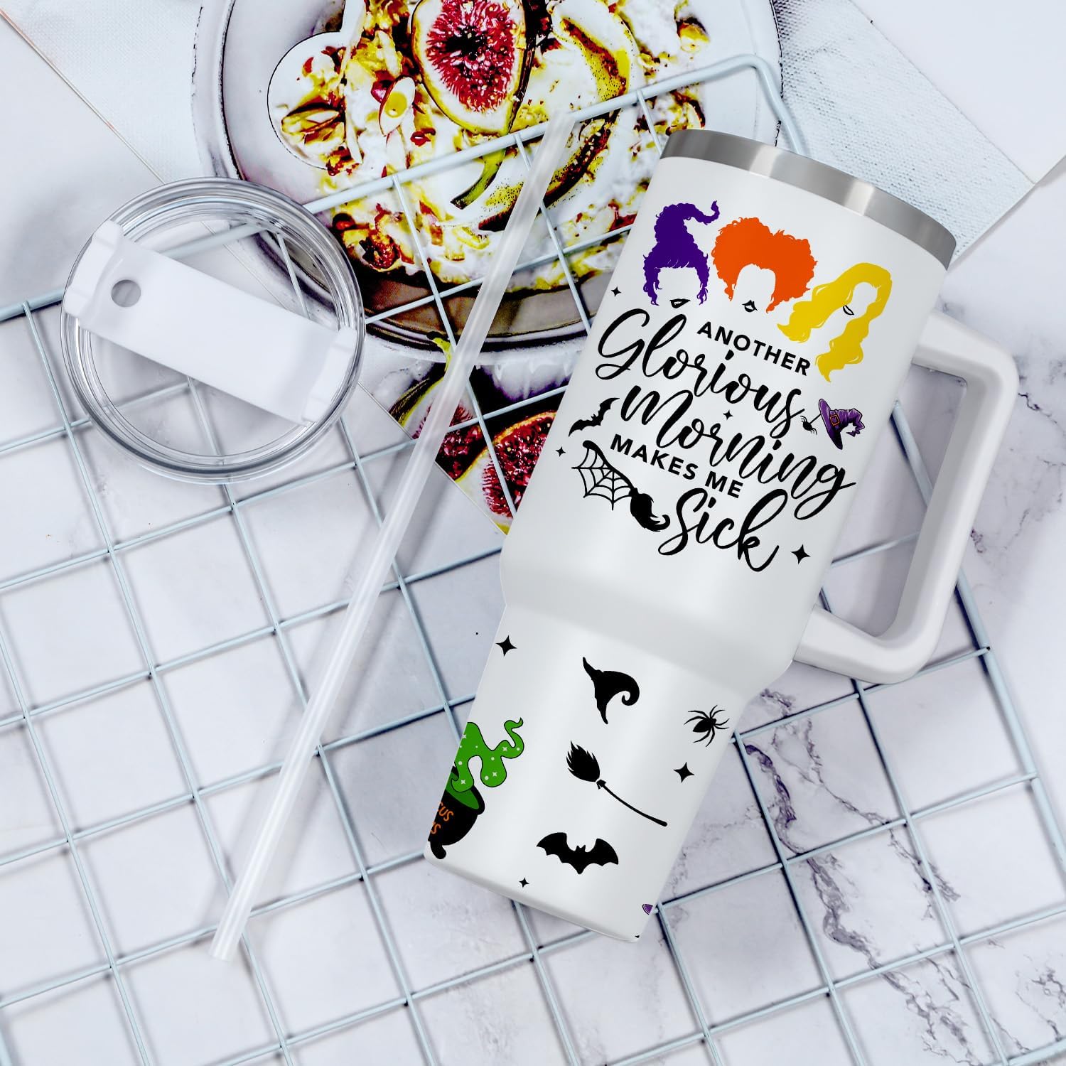 40 Oz Halloween Glow In Dark Tumbler, Hocus Pocus Witch Tumbler, Gift for Halloween - Image 4