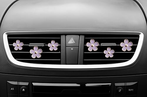 Miniatura 9 de Clips para salidas de aire - 6 piezas de decoración de margaritas para automóvil para salidas de aire y aire acondicionado - Accesorios de Púrpura,