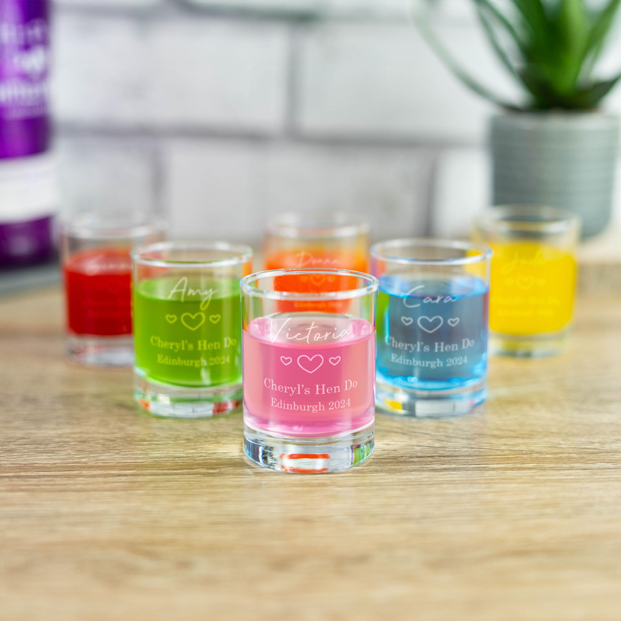 So Bespoke Engraved Shot Glass Personalised Shot Glasses Novelty Gift Idea for Wedding Favours Hen Do Bridesmaid Maid of Honour Hen Party Bride