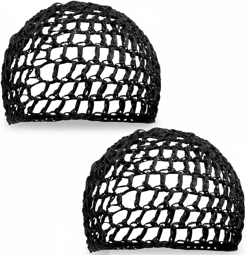 2-Pack Hair Wrap & Net Set,SATIN WRAP, CROCHET HAIR NET for Nighttime Protection, DOOBIE TUBI HAIR WRAP