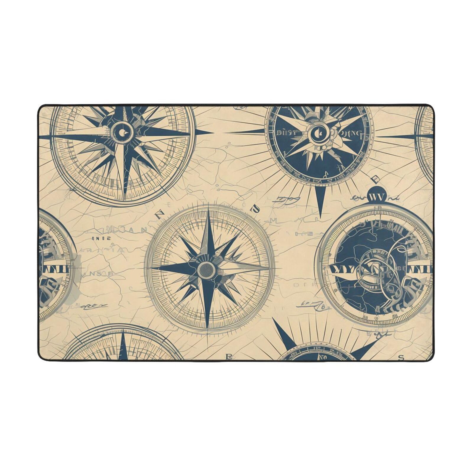 Tapis nautique boussole en velours fin de qualité supérieure