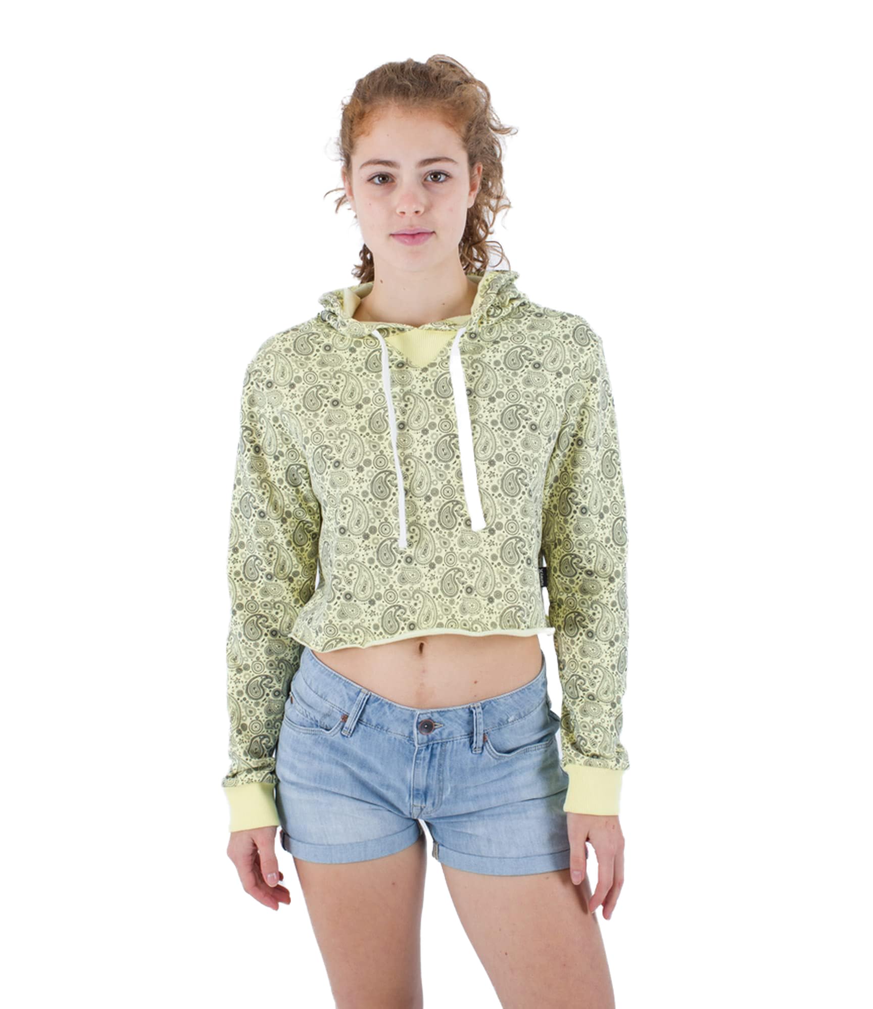 Hurley Women's Oceancare Paisley Fleece Top Pullover Sweater, Yel, XS UK