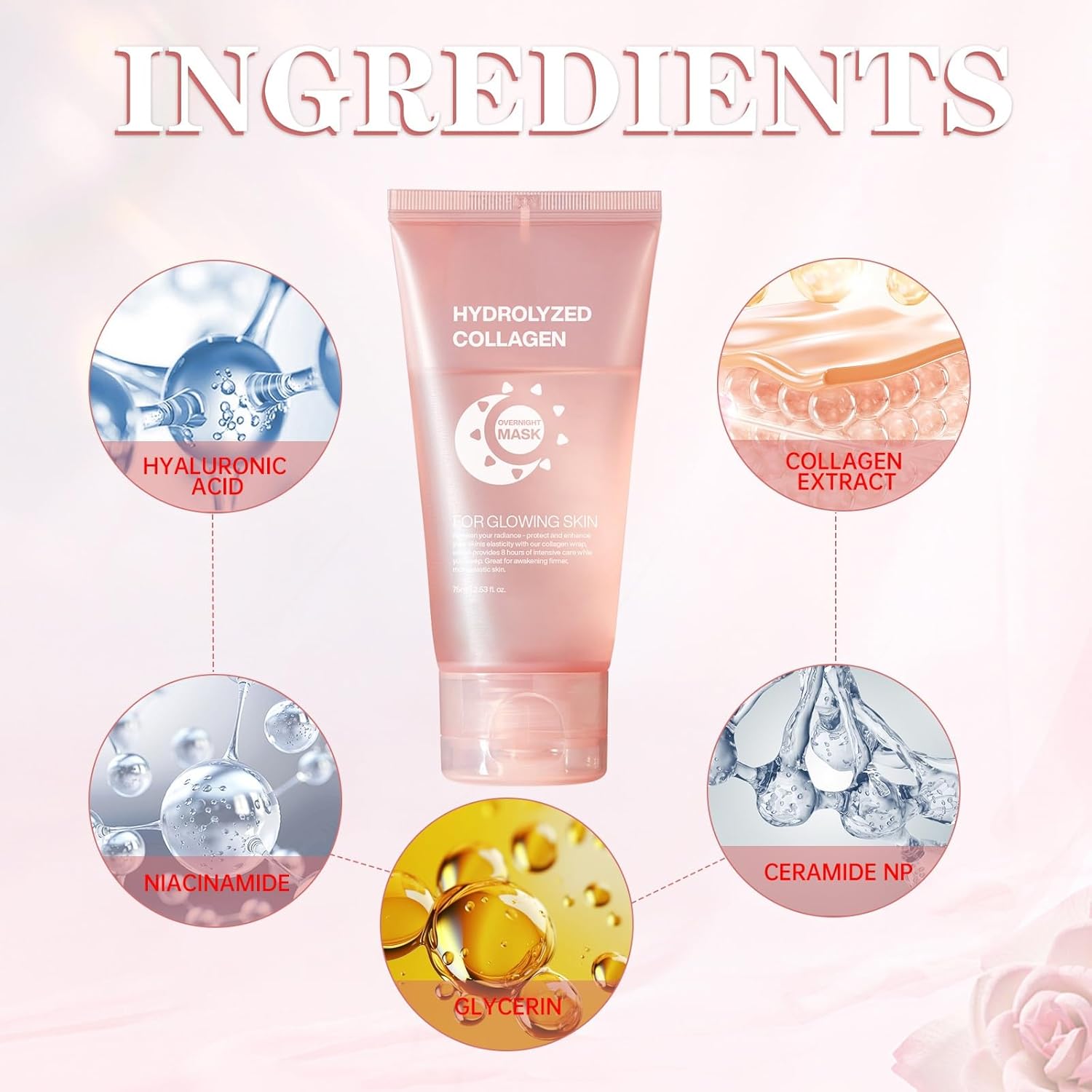 2 Pcs Collagen Night Wrapping Mask, Enhances Elasticity Deep Hydration Care Hydrolyzed Bio Collagen Peel Off Face Mask Pack. - Image 5