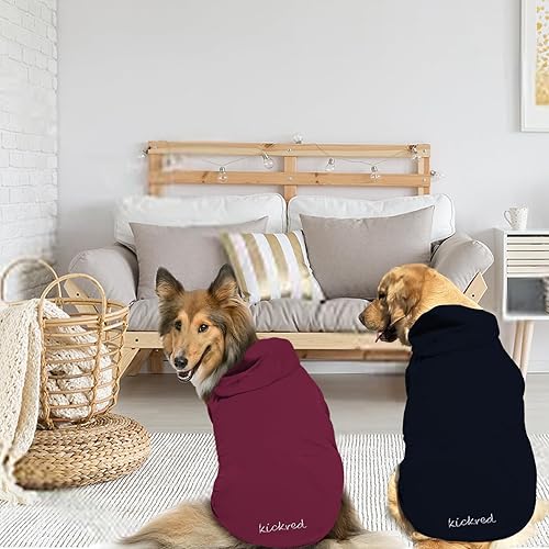 Miniatura 8 de Sudadera básica con capucha para perro, 2 piezas, suave y cómoda, de algodón, con agujero para la correa y bolsillo, mantiene a tu cachorro caliente