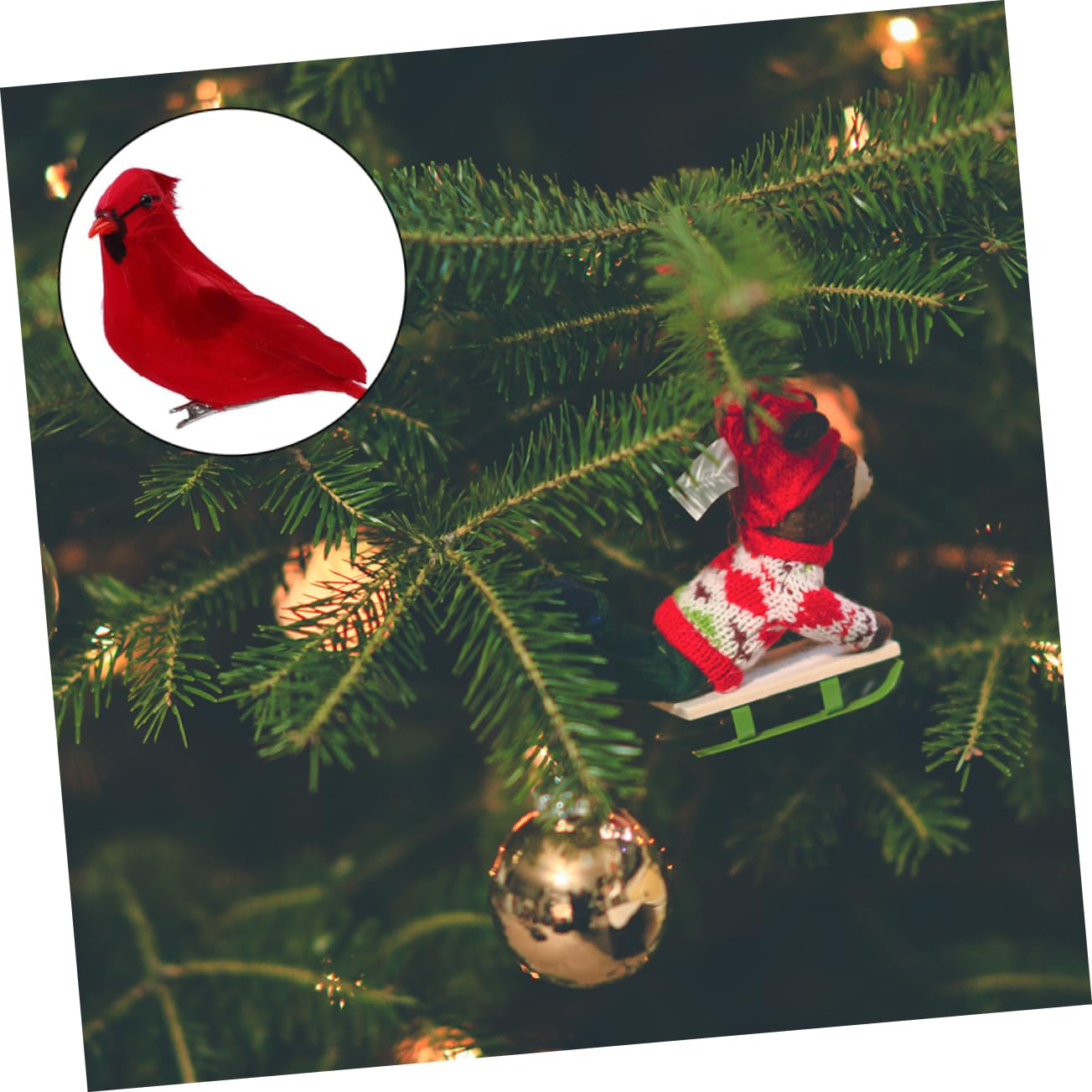 12pezzi Decorazione di Uccelli Cardinali Rossi con Clip per Uccelli di Natale da Appendere all Albero Altri Luoghi Desiderati Realizzata in Piuma Clip di Ferro Sicura e Durevole