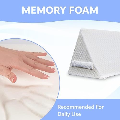 Miniatura 8 de Almohada triangular para pies, manta de sueño reparador óptima, almohada de cuña de elevación, cómoda almohada de piernas para dormir, almohada de