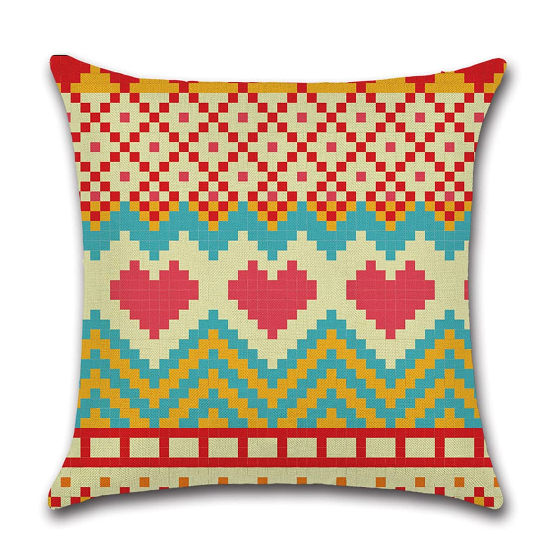 Federa Decorativa Per Cuscino Stile Africano, 45x45 Cm, Colore #1, Tessuto Caratteristico