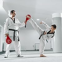 Vista 2 de Juvale Taekwondo Kick Pad - Rojo, 15 x 2.5 x 7.5 pulgadas, paquete de 2 - Equipo de entrenamiento de artes marciales y equipo de combate