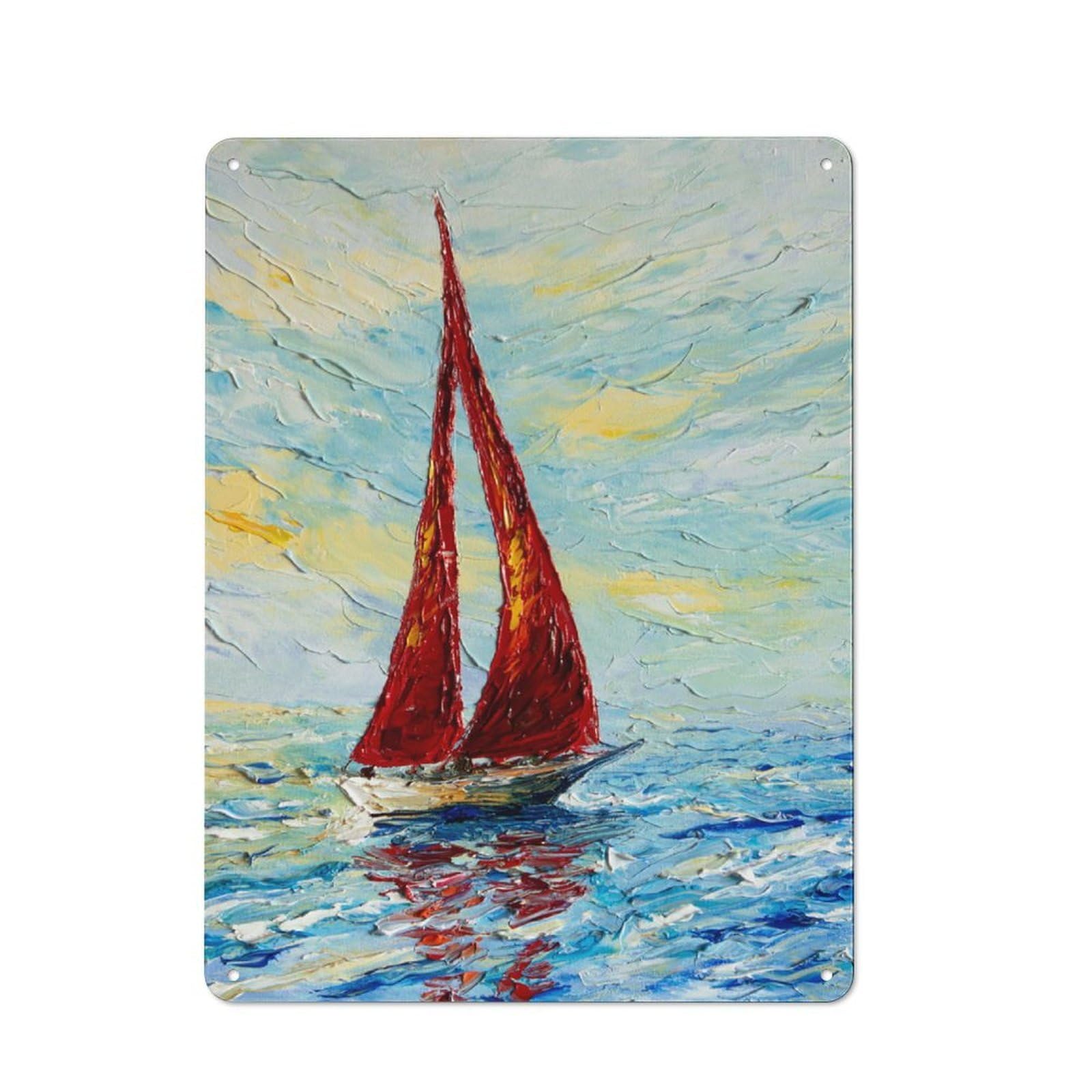 Junmoney Style-13 Vintage Tin Sign 40X30cm With Scarlet Sails Of Dawn For Garage Or Workshop, For Metal Sign Collectors, For Cafés, Pubs And Restaurants