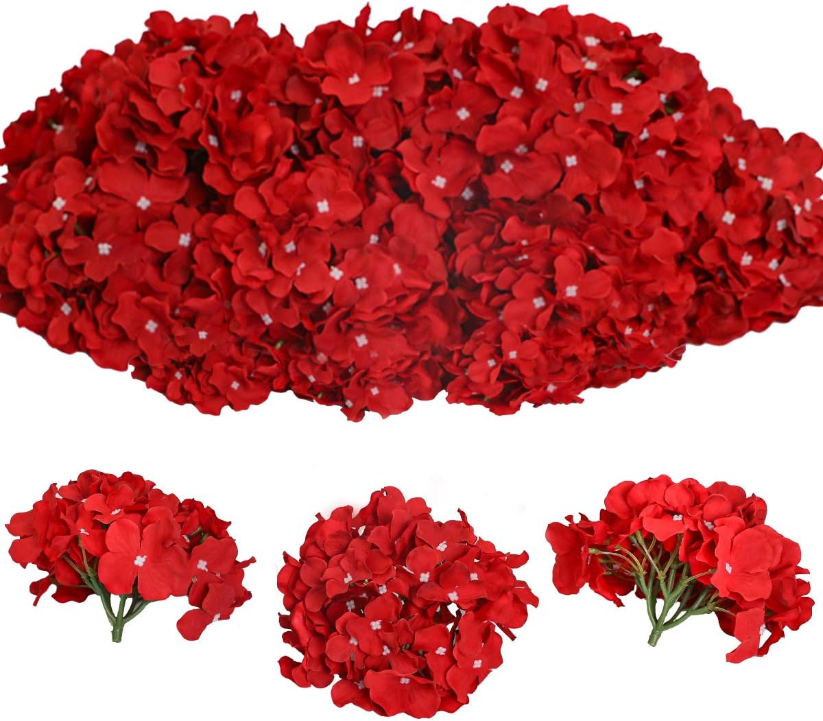 Tifuly 12Pcs Artificial Hydrangeas, Realistic Silk Hydrangeas Flower