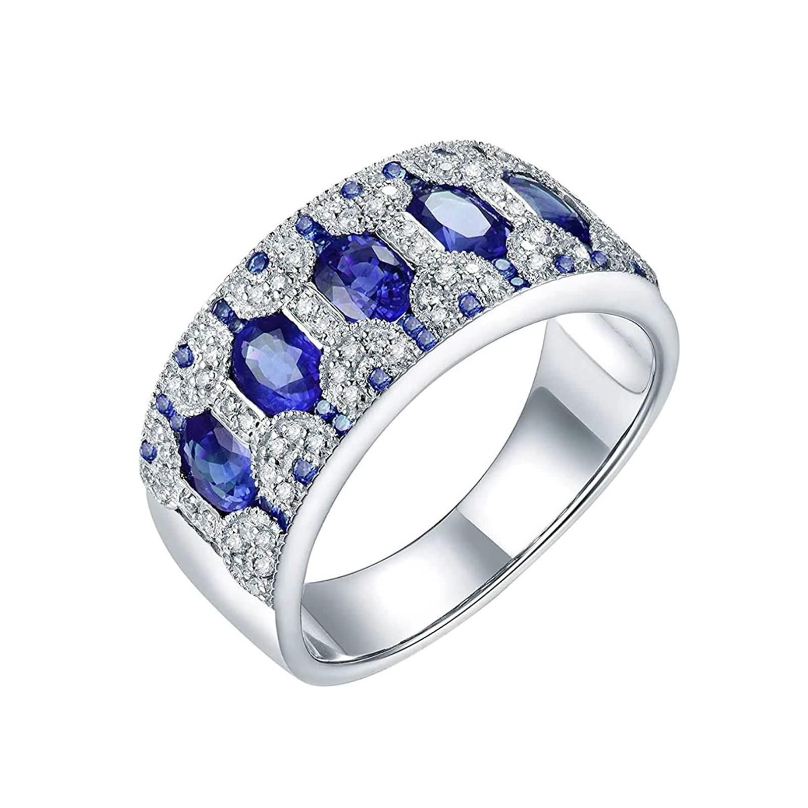 Anillo Oro 14K, Anillo de Mujer Oro Amarillo Esmeralda/Zafiro/Rubí Forma Oval Anillo de Banda Con Esmeralda de 1,58 ct Regalos Cumpleaños