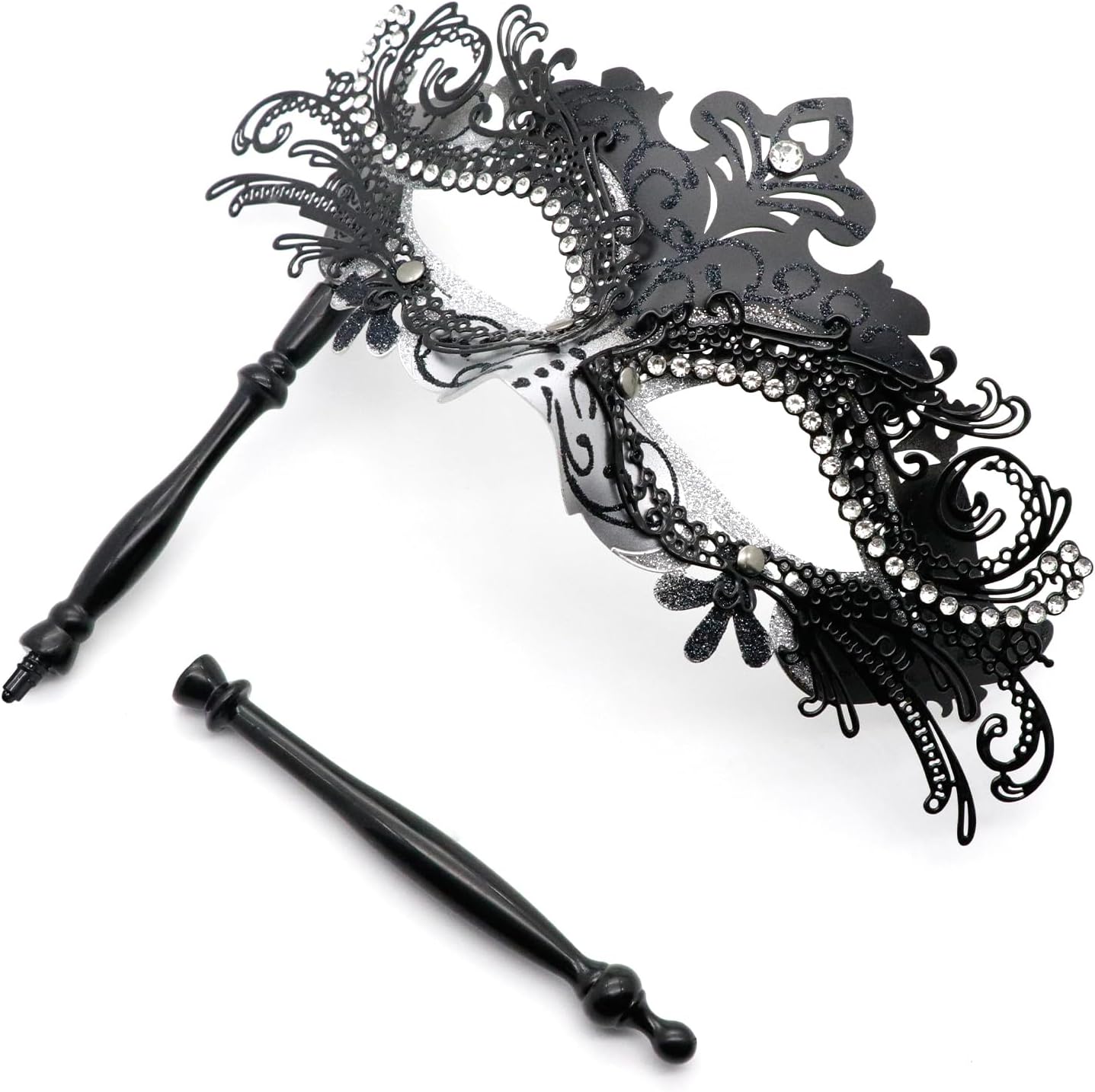 Coddsmz Masquerade Mask with Stick Venetian Mask Mardi Gras Decorations for Womens Halloween Costume Mask - Image 7