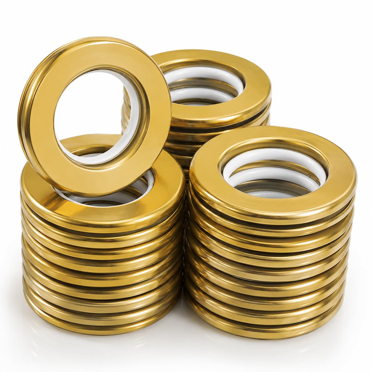 Anillos grandes redondos de metal Ailejia color oro pulido con acabado de alta gama de 4 cm