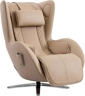 Nouhaus Aurora Massage Chair Full Body with Airbags, Heating, Zero Gravity | Auto Modes, Bluetooth Speaker, Genuine Leather Massage Chairs, Modern 4D Massage Chair Recliner for Living Room, Mellow Sand