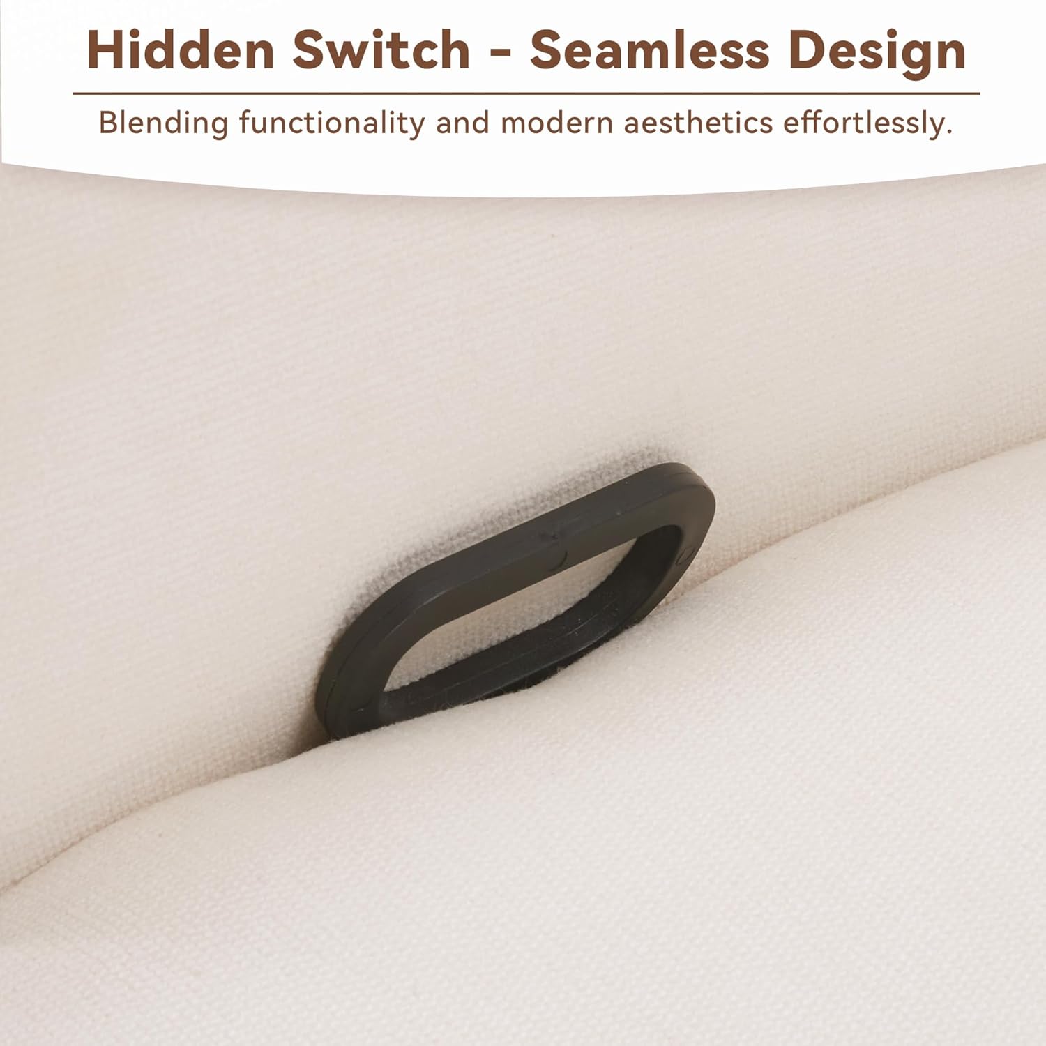 Tbfit 360° Swivel Recliner Chair,Nursery Rocking Chair with Lumbar Support for Bedroom, Comfy Upholstered Armchair with Pillows & Footrest for Living Room (Hidden Ring Handle, Beige)