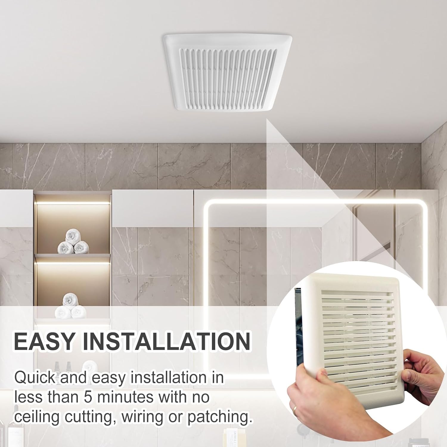 FGR300 Bathroom Grille Cover for Broan-NuTone Roomside Series Bathroom Ventilation Fan, Replacement part FGR300