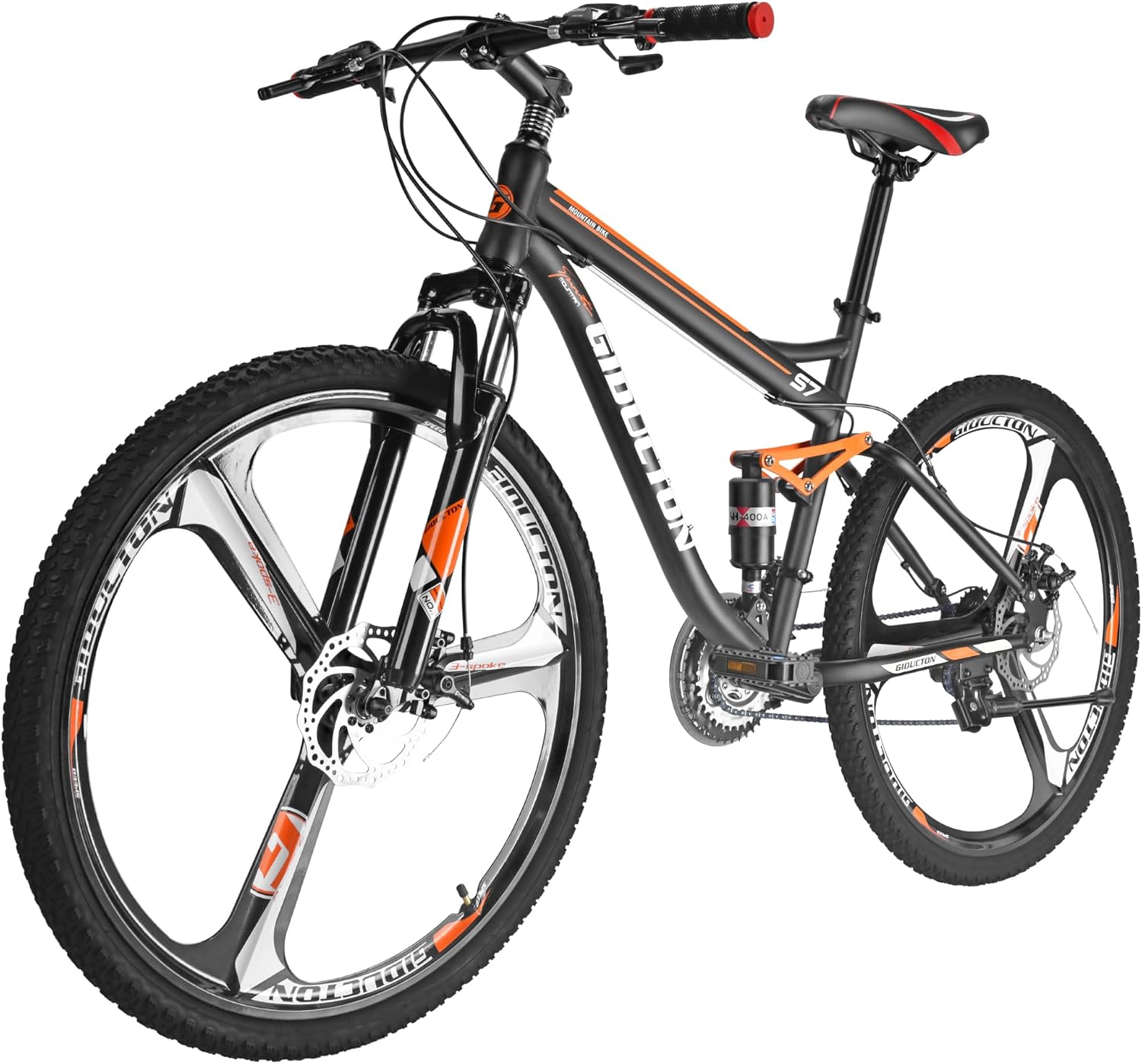 Full Suspension Mountain Bike Mens, 27.5 in Wheel, 21 Speed, Disc Brake, Shock Absorber Bike for Men Women Adults Bicycle