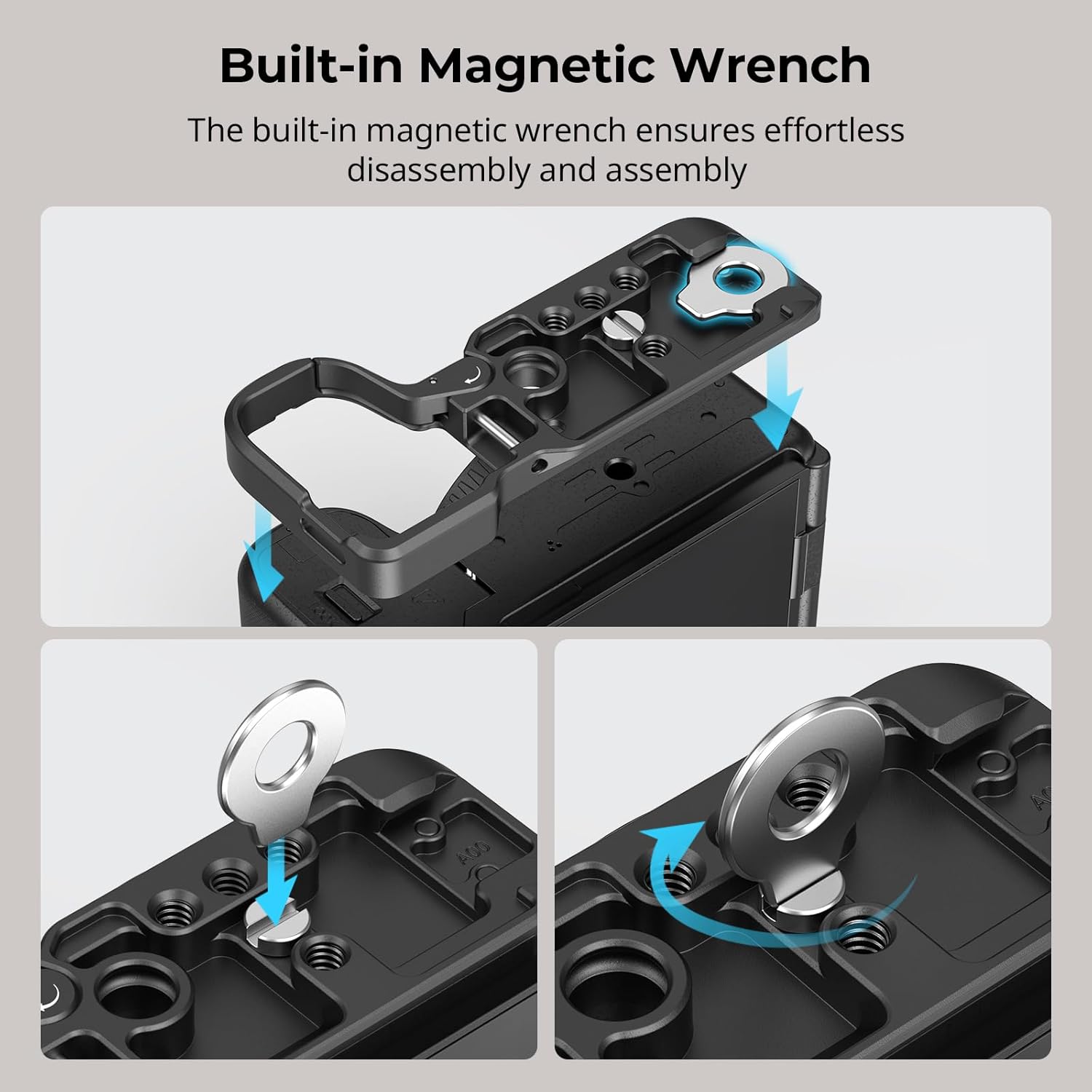 SMALLRIG ZV-E10 II Base Plate for Sony Alpha ZV-E10 II, Bottom Mount Plate with Quick-Release Plate for Arca, QD Socket, Hand Strap Hole, 1/4"-20 Threaded Hole - 4950 - Image 7