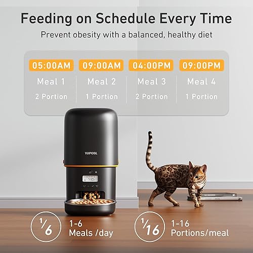 Miniatura 3 de Alimentador automático para gatos actualizado 2025, alimentador automático para mascotas con temporizador de 4 litros para gatos y perros con