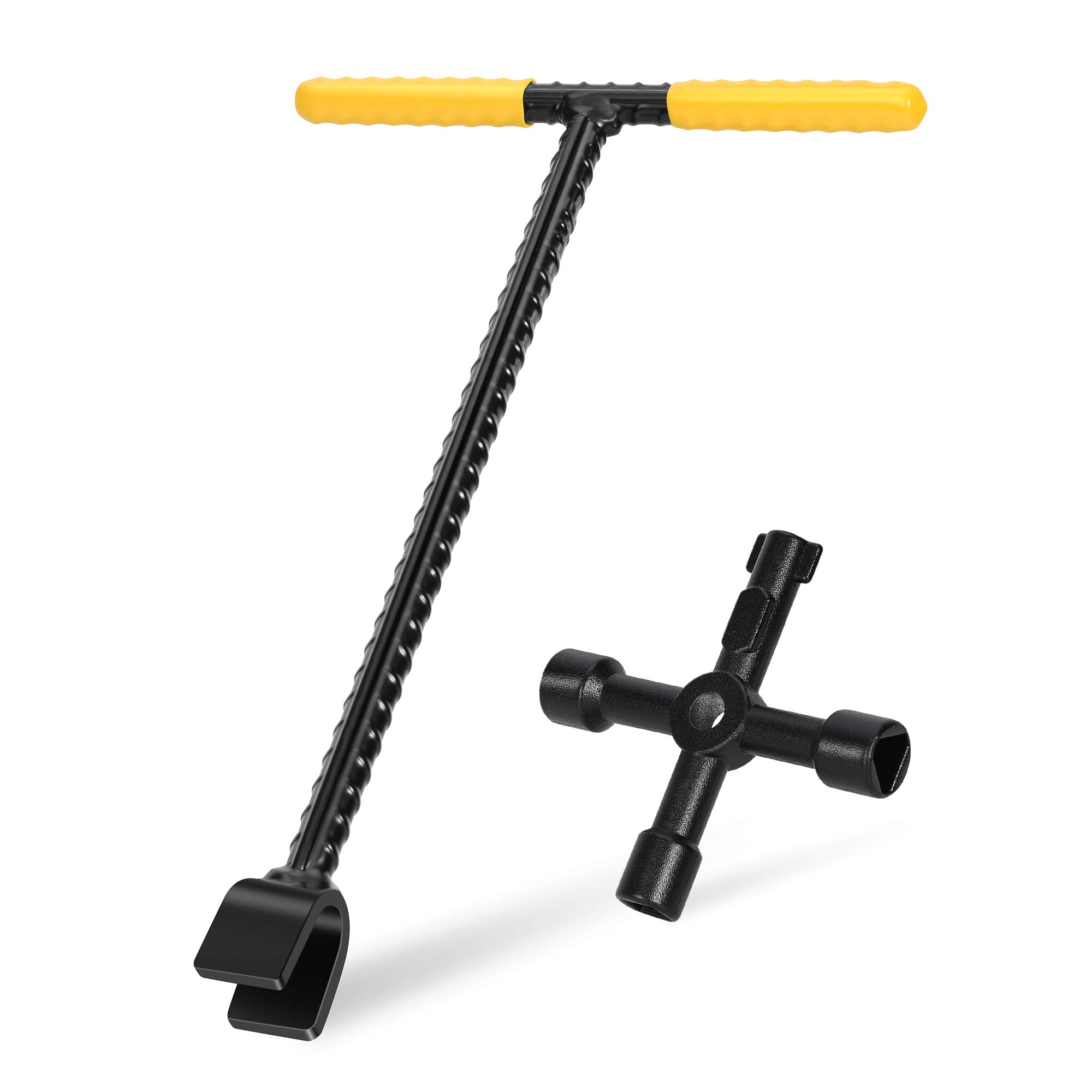 Chiave Per Rubinetto Acqua AB Tools Anti Vandalo | Manetta Per Saracinesche Canali | Adattamento 1/4 Pollice Quadro | 86 Mm