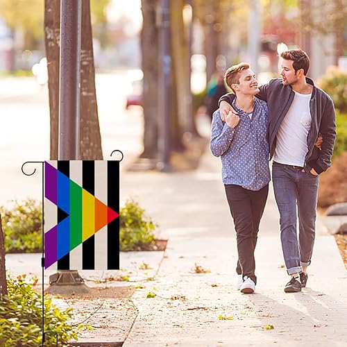 Miniatura 4 de Bandera de jardín del orgullo aliado LGBT, arco iris, LGBTQ, alianza gay, soporte vertical de doble tamaño, decoración para exteriores