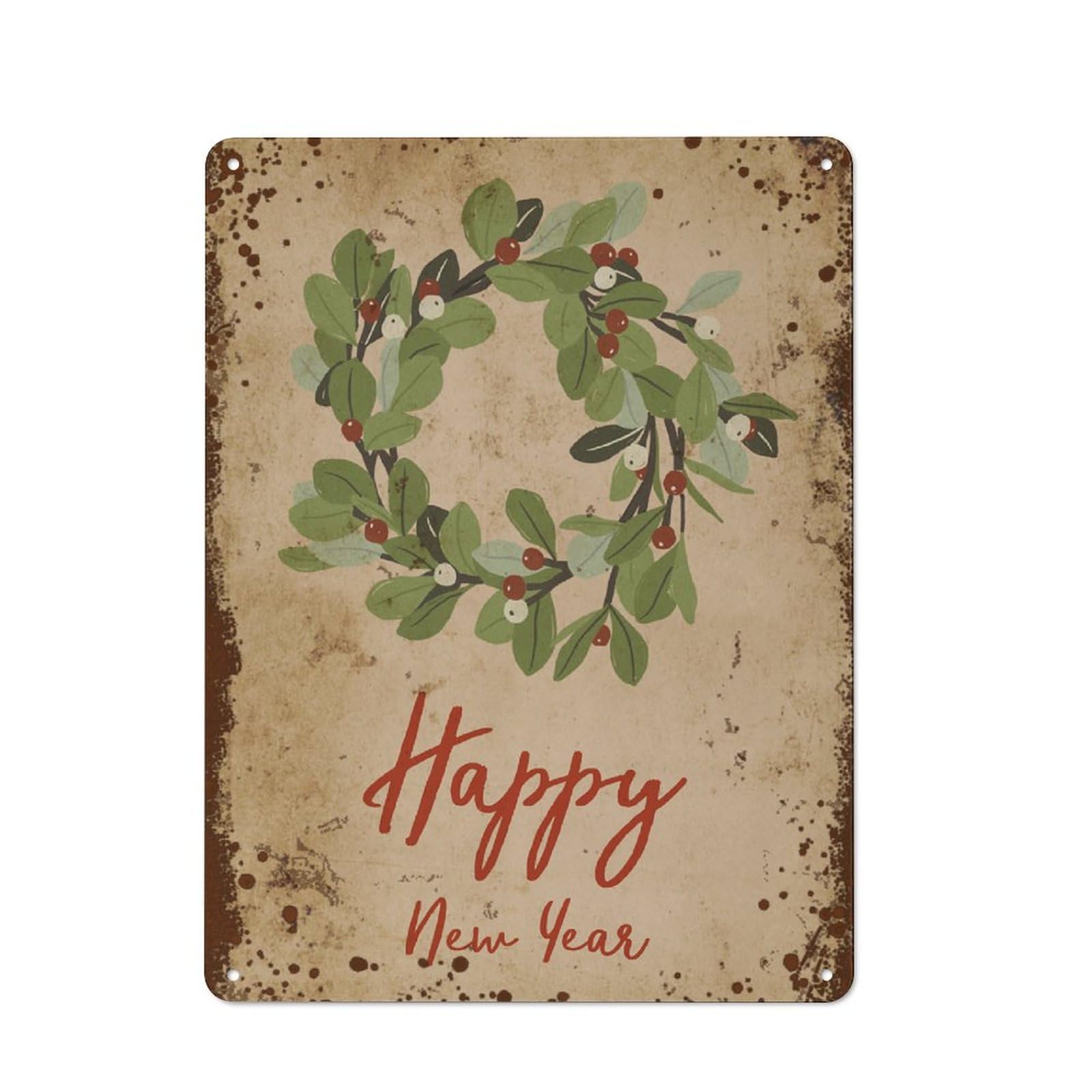 Kwqdozf Style-3 12X16inch Happy New Year,New Year, Crown Flowers Mistletoe 12X16 In