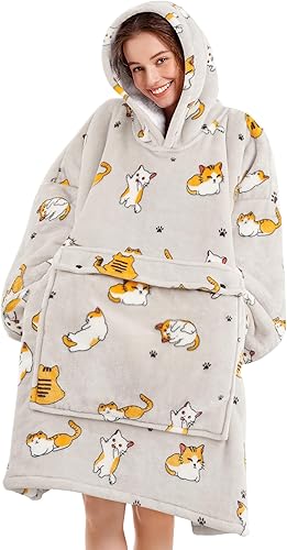 Miniatura 22 de Narecte Manta con Capucha Extra Grande y Acogedora, Manta con Capucha Usable para Adultos, Manta con Capucha Suave y con Capucha, Regalos