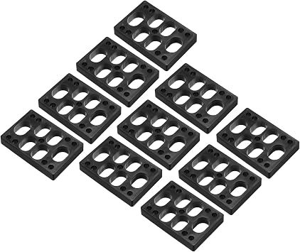 PATIKIL 10Pack 1/2" Skateboard Riser Pads PU 3x2 Angled Wedge Shock Black