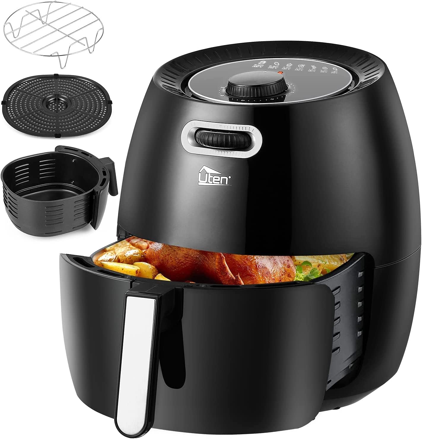 Air Fryer 5L,Friteuse Sans Huile 1500W Avec +100 Recettes En Fr