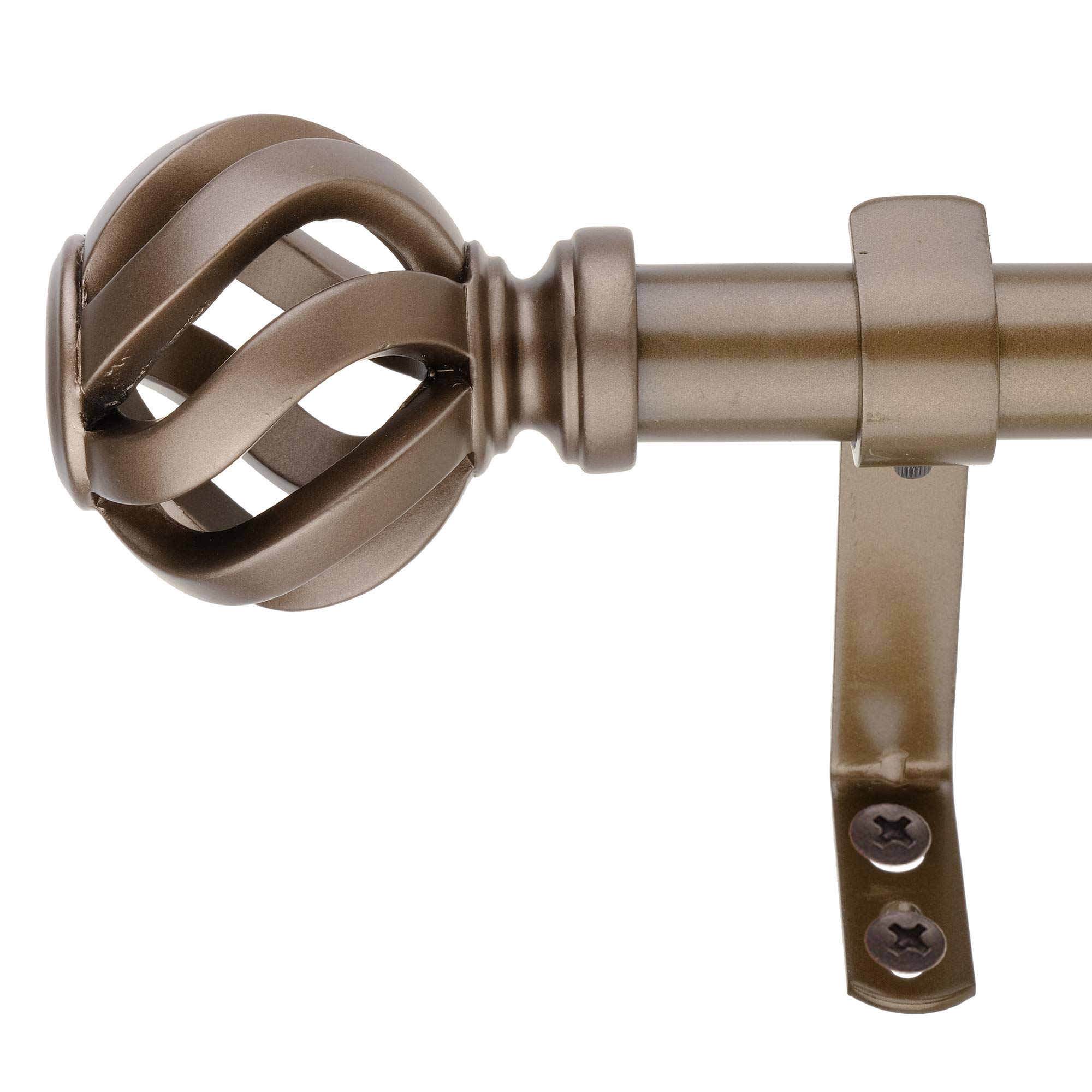 Decopolitan Ensemble De Tringle à Rideaux Télescopique - Bronze Vintage - Diamètre 1,6 Cm - Longueur Max 122 Cm
