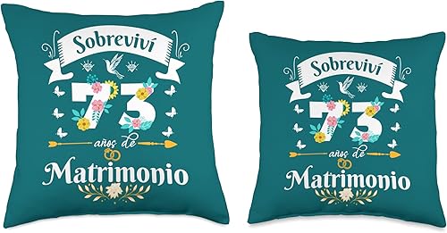 Miniatura 3 de Regalos Originales para Mujer Aniversario de Bodas Sobreviví 73 años Matrimonio Aniversario de Boda Pareja - Almohada (18 x 18 pulgadas), multicolor
