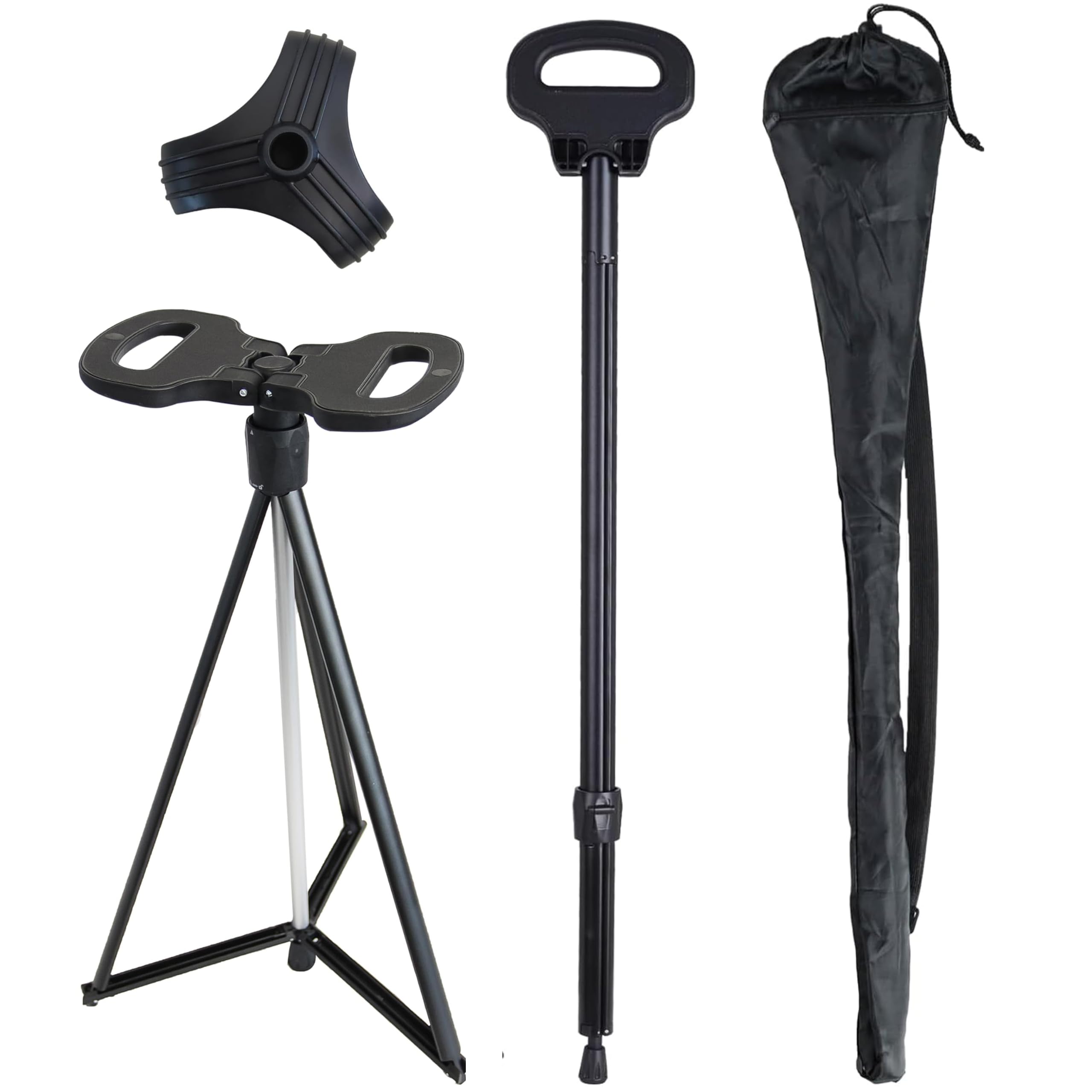 walking cane with seat 2-in-1 foldable walking sticks chair lightweight multifunctional hiking stick non-slip foldable seat portable trekking poles aluminum lightweight travel cane outdoor