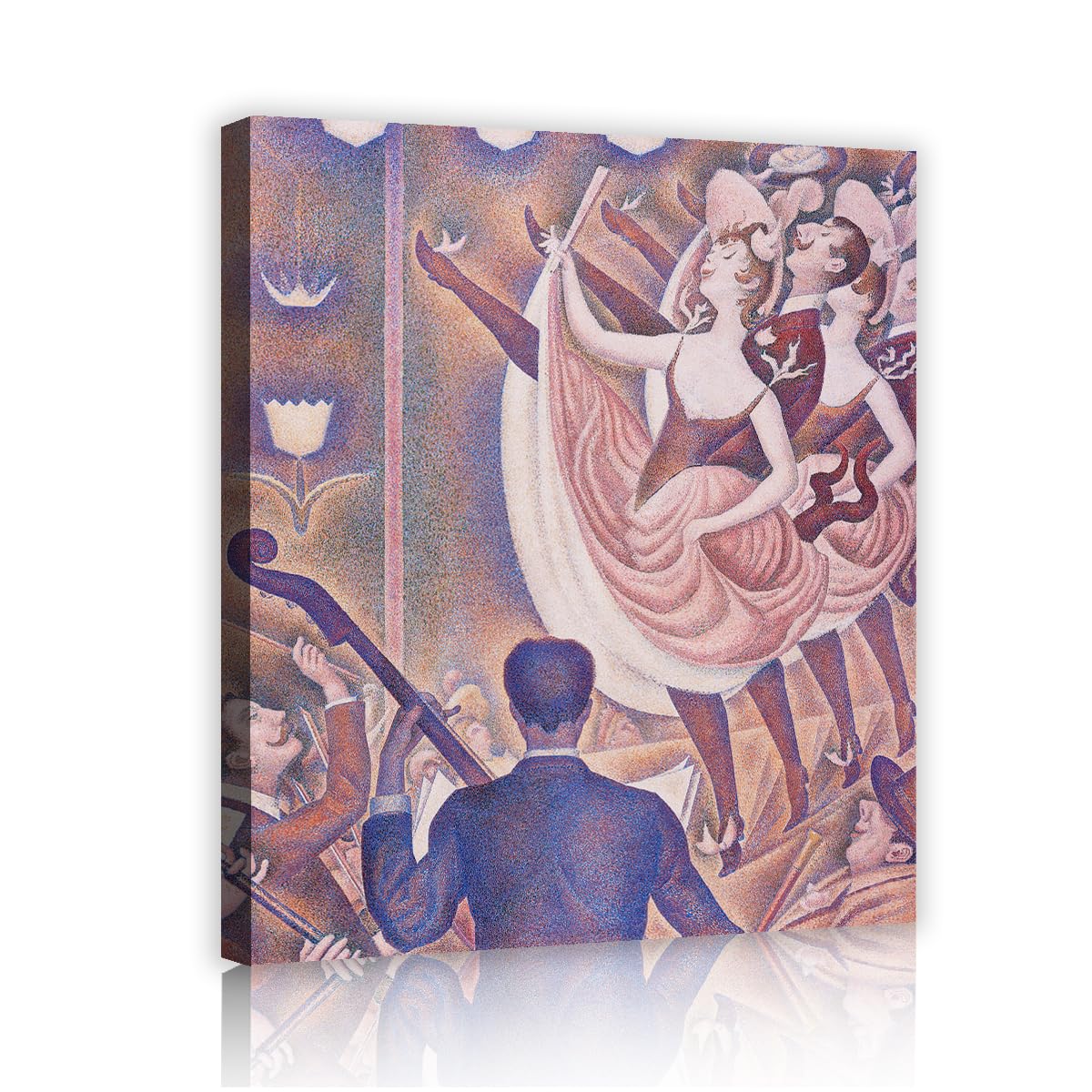 TOANGWALL Georges Seurat Le Chahut Canvas Wall Art Reception Room Neo Impressionism Cabaret Dancer Painting Framed Prints for Gallery Decor 90x110cm