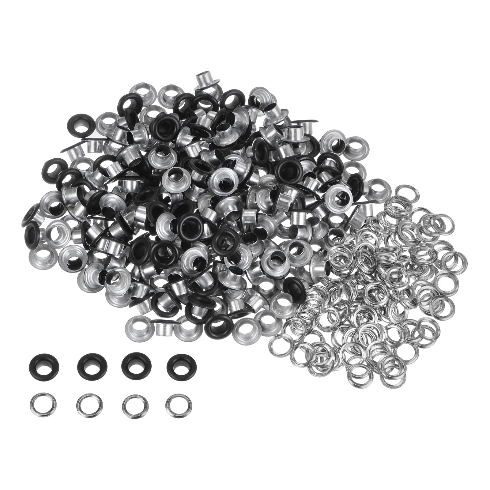 500 Occhielli Metallici 5mm Con Guarnizioni - Set Per Cinture, Scarpe, Tende E Fai Da Te