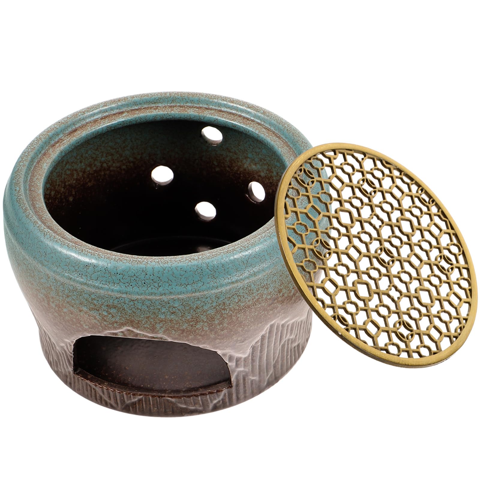 Calentador de Tetera de Cerámica y Cobre, Base para Té