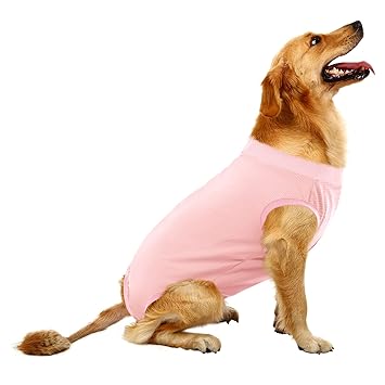 MIGOHI Dog Recovery Suit, Pet Cooling Surgical Cat Recovery Shirt After Surgery E-Collar & Cone Alternative Protection for Healing Wounds, Skin Disease, Anti Licking for Summer, Pink XL