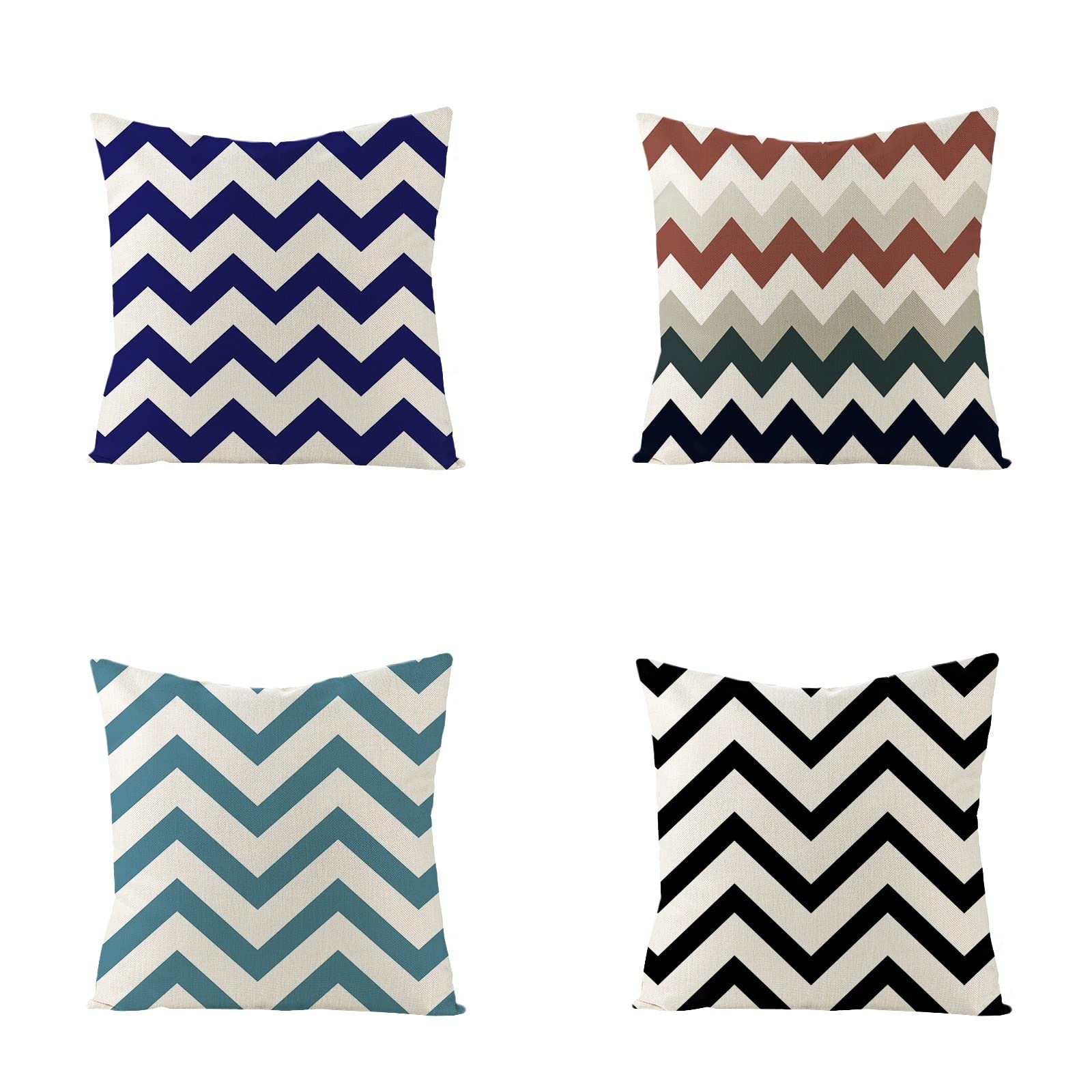 yijan Sofa Cushion Covers 40cm x 40cm Set of 4,Throw Pillow Cases Square Linen for Home Decor Couch Car Outdoor Garden Chair-geometry