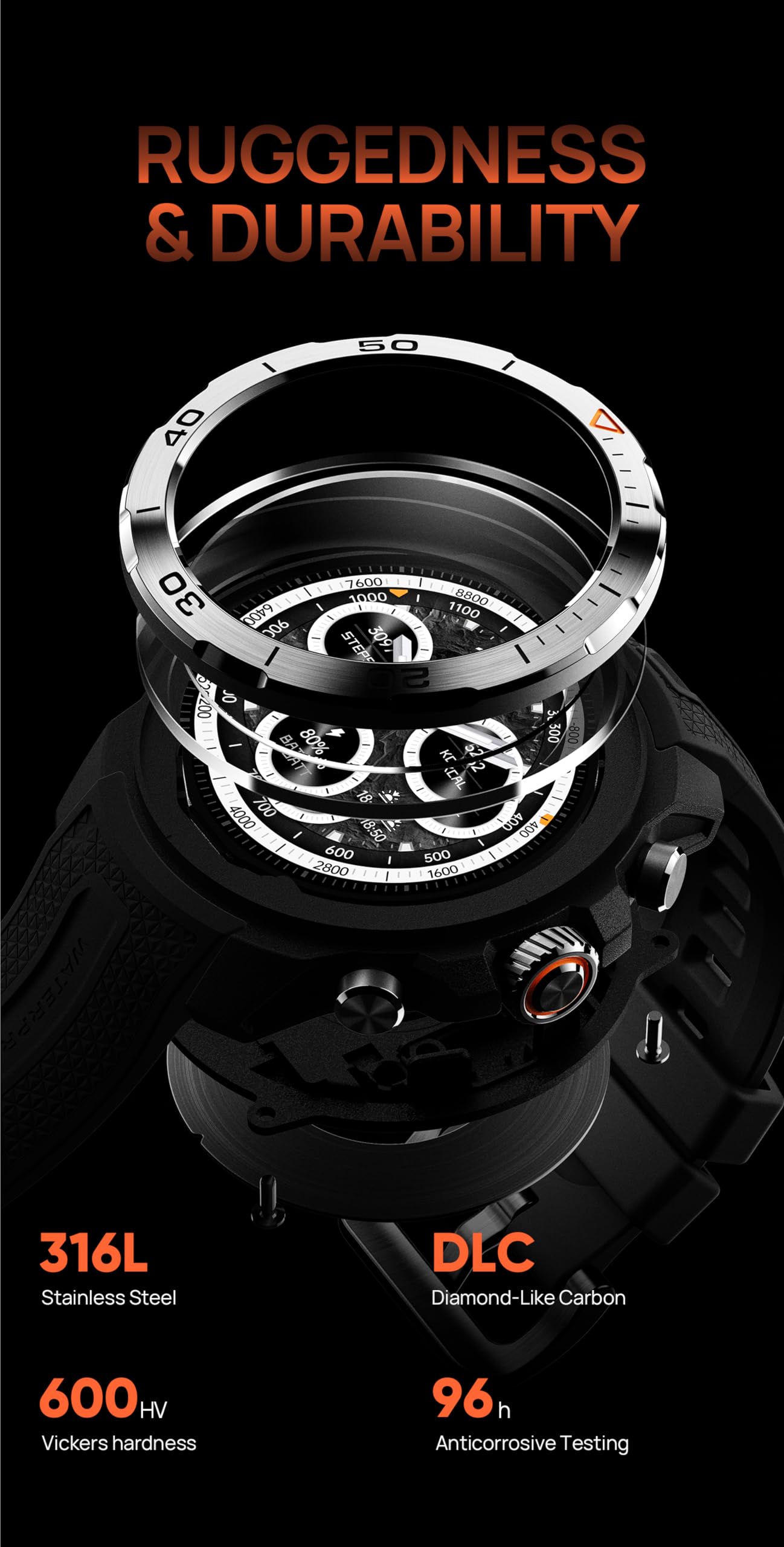 Mibro GS Explorer Smart Watch, schermo AMOLED rotondo da 1,34 pollici, supporta oltre 150 modalità sportive, GPS a doppia frequenza con 5 satelliti e livello impermeabile fino a 100 metri, nero