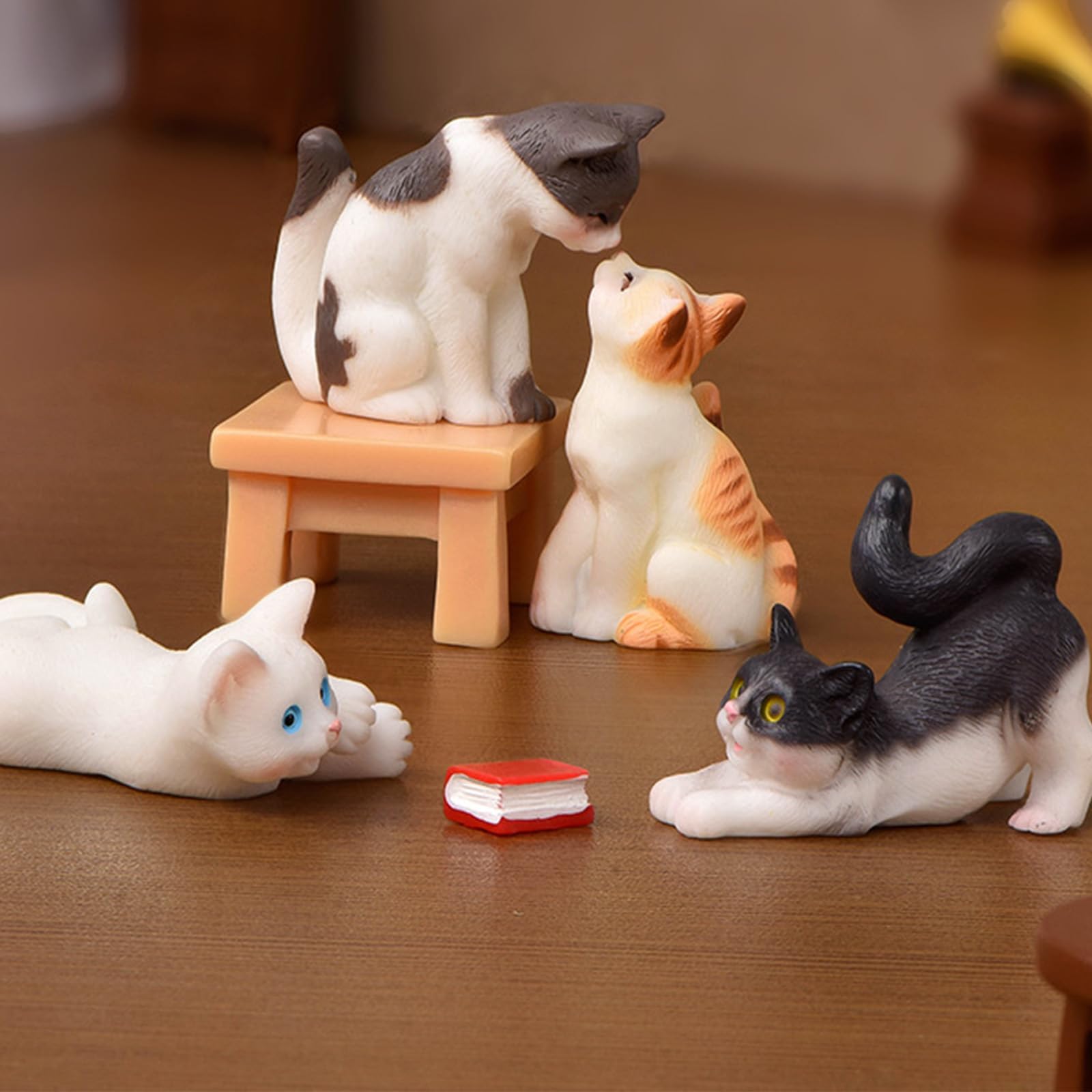 Set 8 Miniature Di Cani E Gatti Nella Tazza – Figure In PVC Dipinte A Mano – Decorazioni Casa - 3