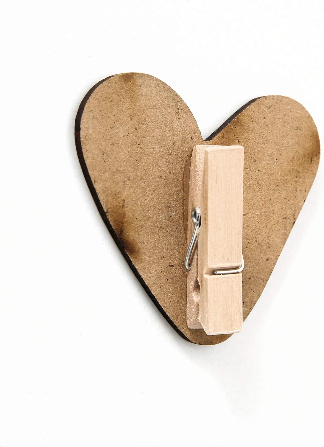 WHW Whole House Worlds Farmers Market Clothespin Memo Board, 6 Heart Clips, Twine Detail, Rustic Ship Lap, Contrast Brown Frame, 28 1/2 Inches Wide Easy-Mount Saw Tooth Hangers, Photo Holder : Everything Else