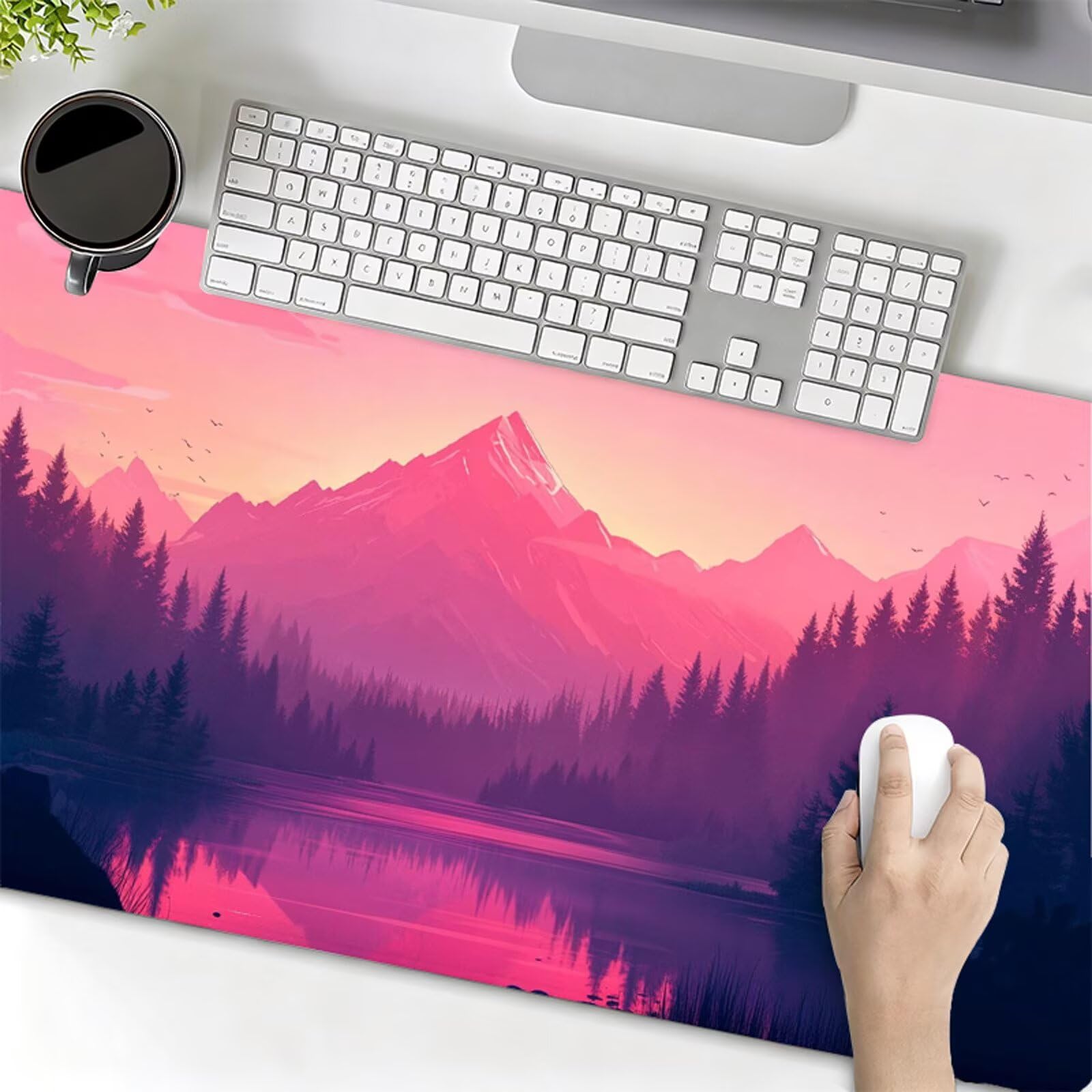 Podkładka pod mysz XXL 1200x600x3mm różowa podkładka pod mysz podkładka pod mysz czarna poprawia precyzję i szybkość, wodoodporna antypoślizgowa, szyte krawędzie, akcesoria do gier, komputer, prezent