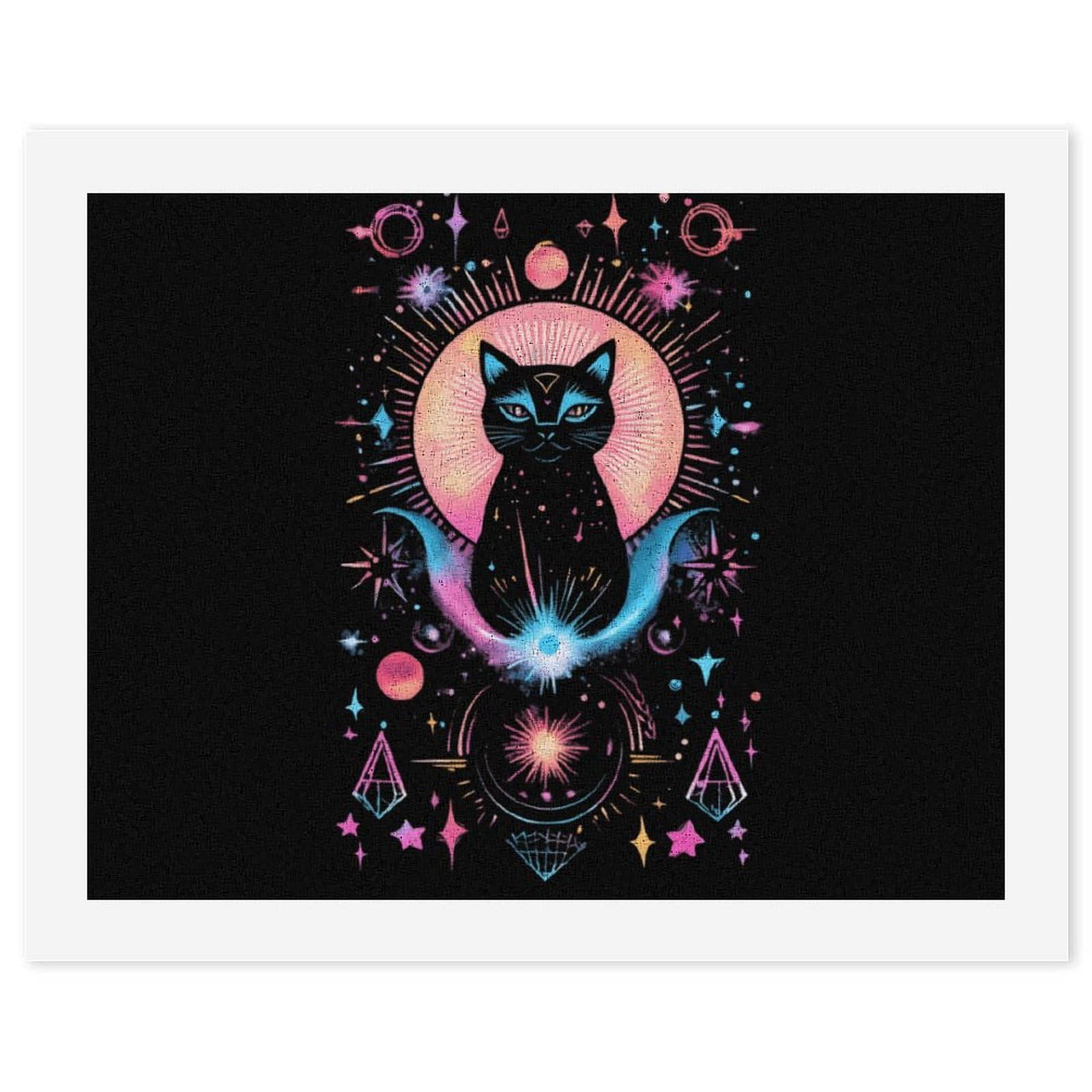 Malen nach Zahlen mit Katzen-Motiv, für Erwachsene, Anfänger, bunt, DIY, einfaches Malen für Zuhause, Wanddekoration