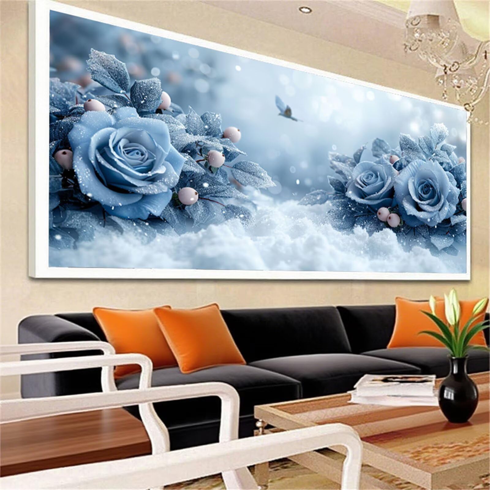 Diament Painting Zima Diamentowe Malarstwo Dorosły, 5D Różowy Diamentowy Rysunek Obrazy Diamentowe, 60 x 120 cm Diament Sztuka Haft Ścieg Krzyżowy Puzzle Rzemiosło Dziewczyna, Dekoracja ścienna Dom J2