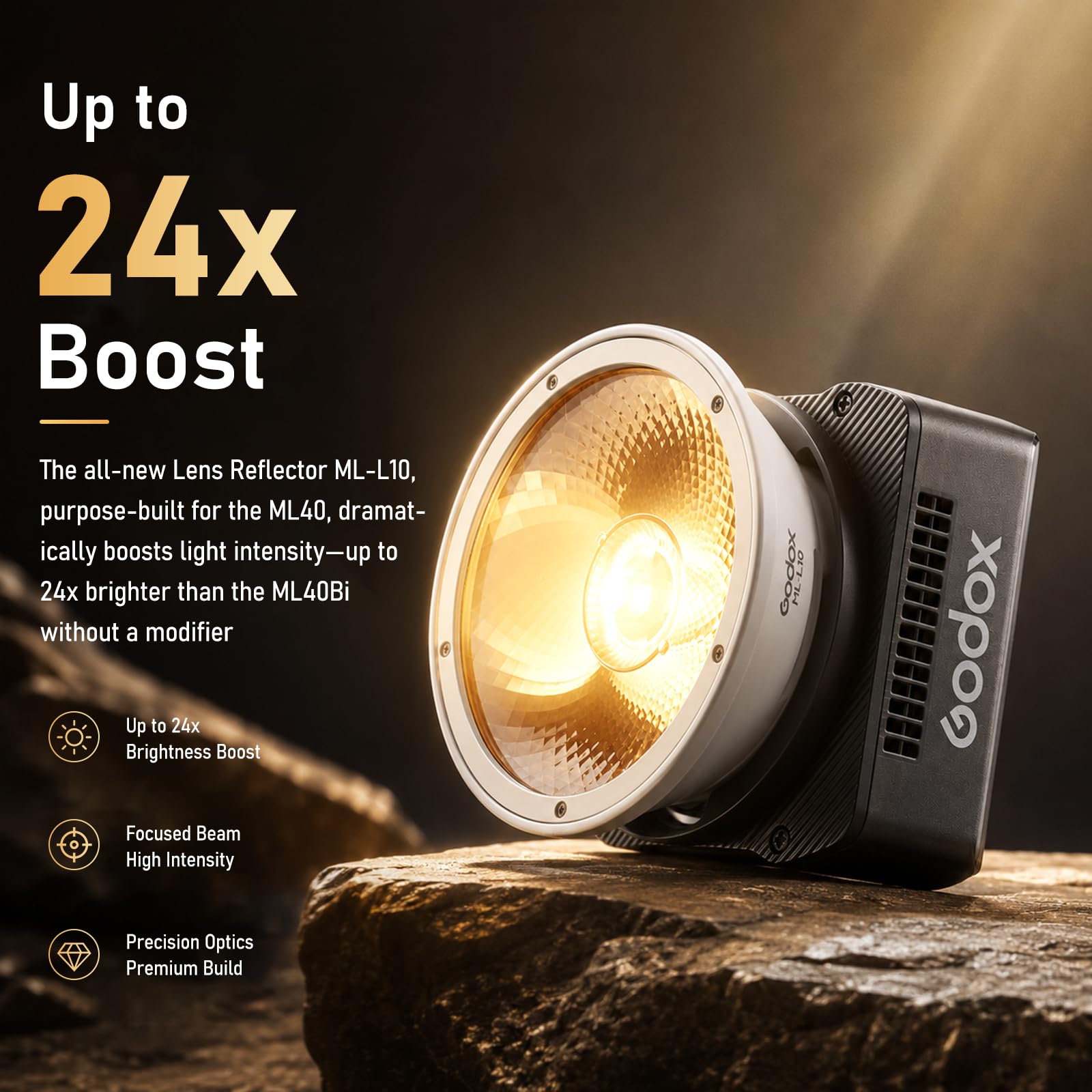 Godox ML40Bi Luz de vídeo LED Bi-Color Portátil Video Light CRI/TLCI≈96
