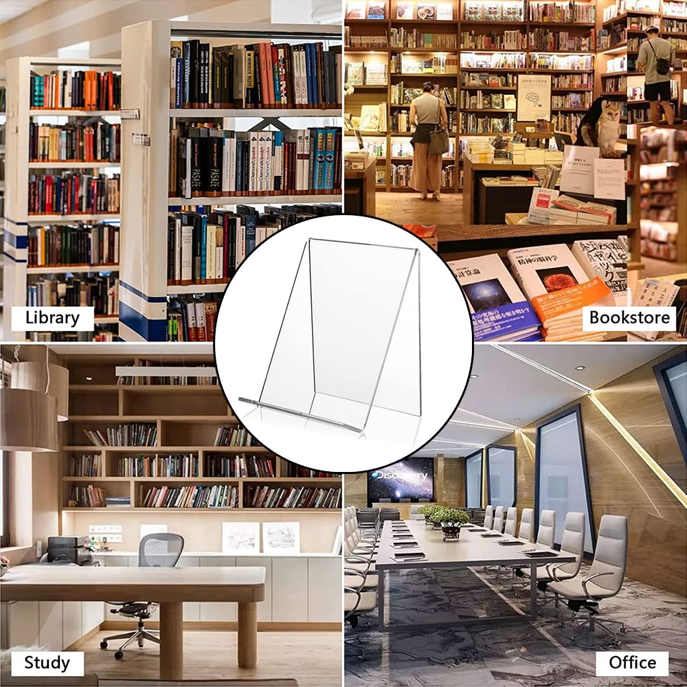 8 Serre-Livres Acrylique Transparent - Avec Autocollants Antidérapants, Pour Bureau/Bibliothèque
