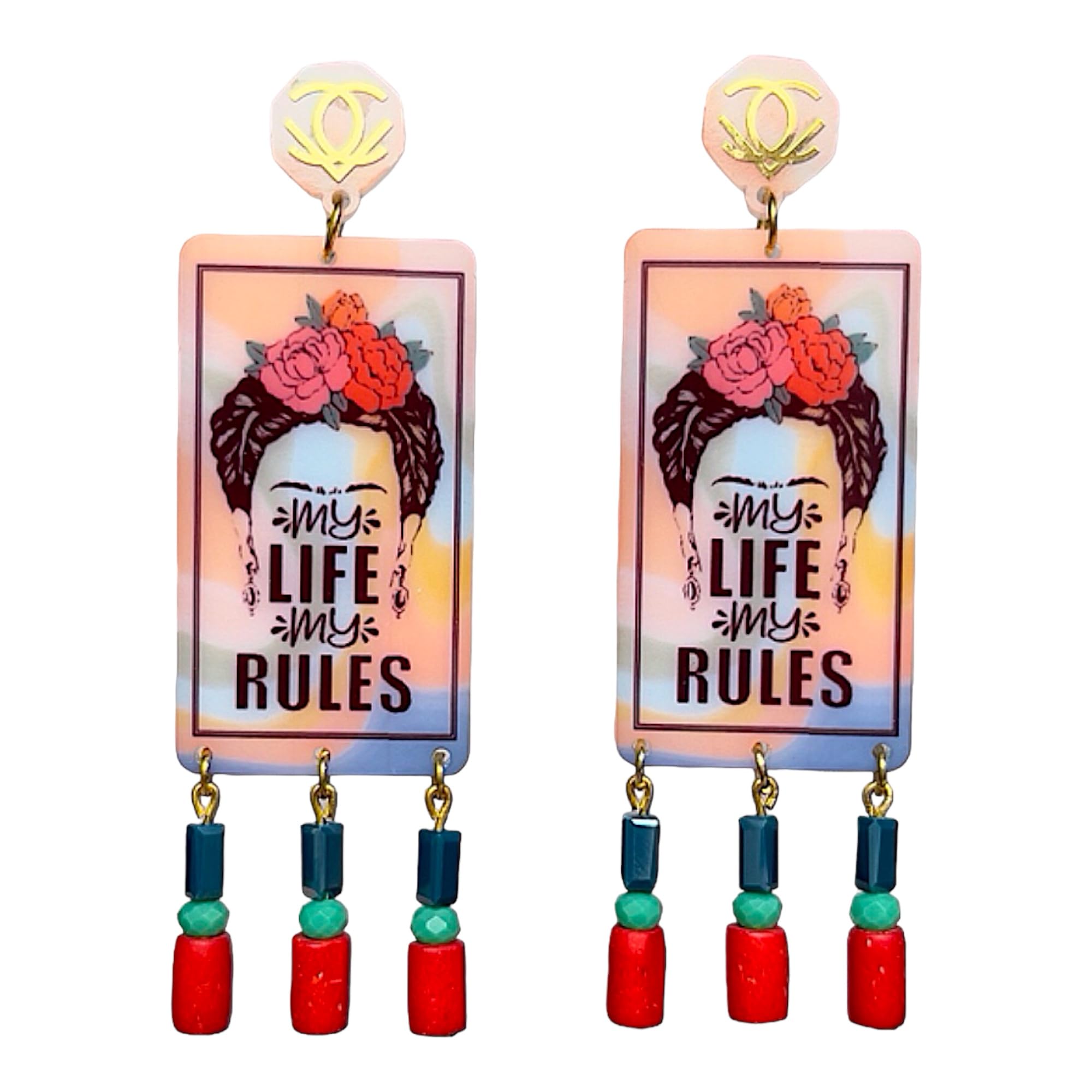 Little Crazy Company - My Life My Rules (046) Contemporary Fashion Jewellery Quirky Multi Colour Earrings for Modern Women & Girl Trendy Unique Fun Statement Jhumka Dangler Drop Earrings for Anime Party Birthday Anniversary & gift. (B0CWTYCLQP) Amazon Price History, Amazon Price Tracker