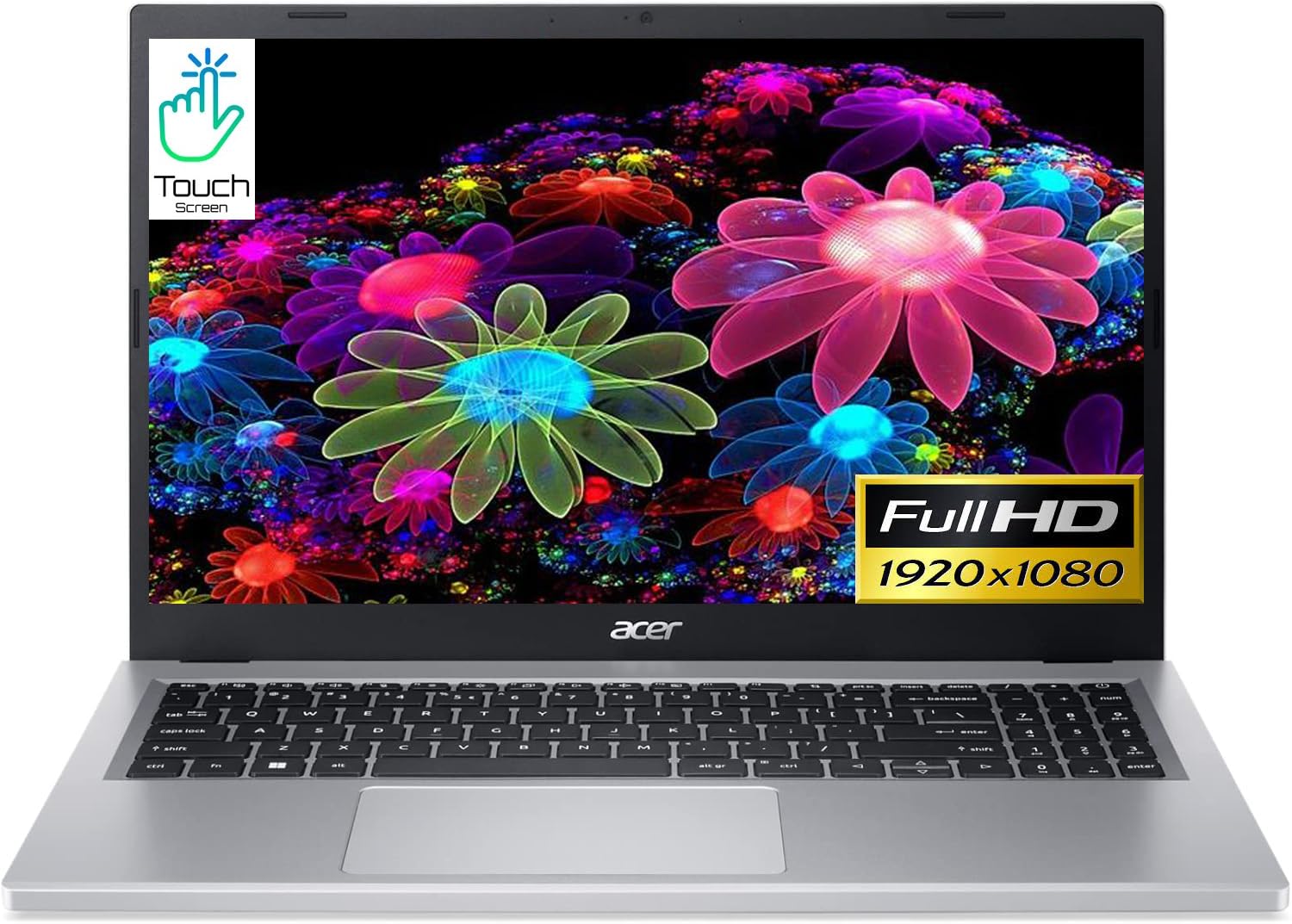 Aspire 3 Touch Slim Laptop in Mettalic Silver Ryzen 5 4-Core up to 4.3GHz 16GB RAM 1TB SSD 15.6in FHD HDMI W11 (A315-24PT - Renewed)