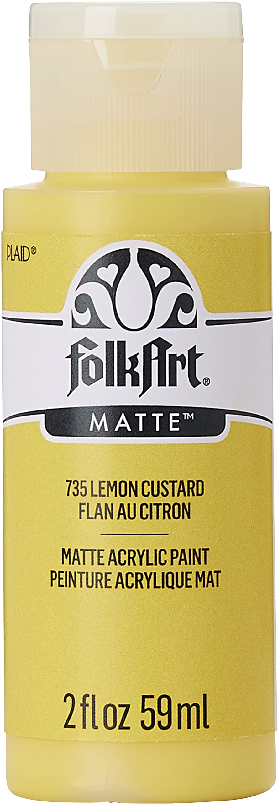FolkArt Acrylic Paint in Assorted Colors (2 oz), 735, Lemon Custard
