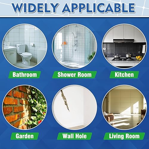 Miniatura 4 de Kit de reparación de lechada para azulejos, paquete de 2 rellenos de lechada de secado rápido para baño, cocina, ducha, versátil triple uso con